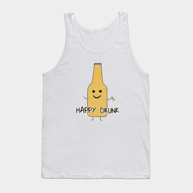 Happy Drunk Tank Top by karutees